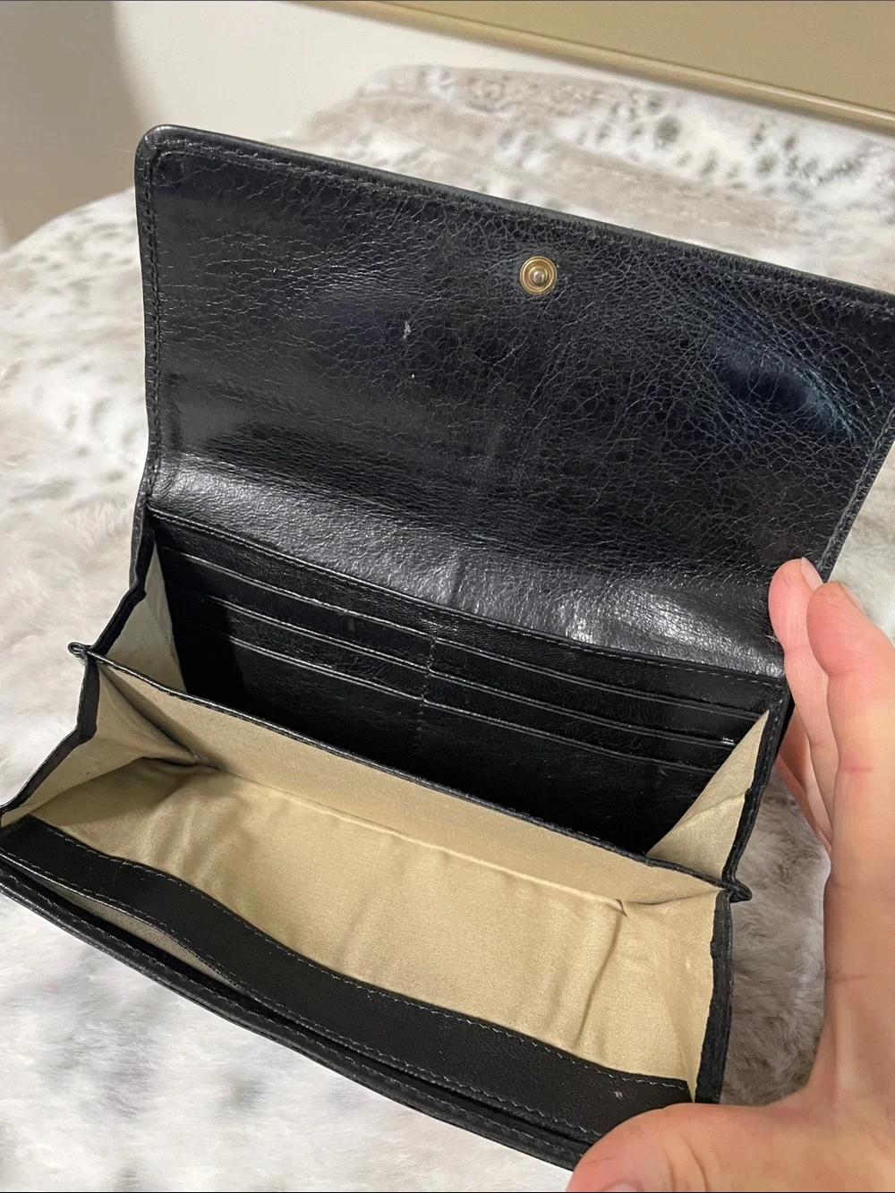 Chloé Black Leather Logo Wallet